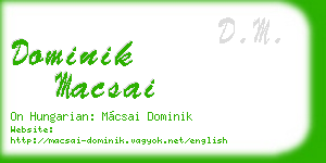 dominik macsai business card