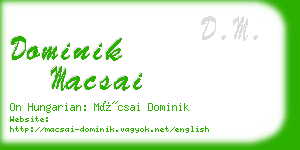 dominik macsai business card